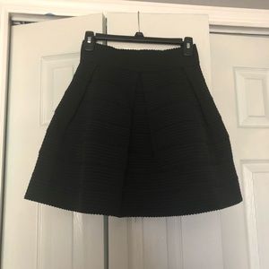Charlotte Russe Fit & Flare Pleated Skirt Black